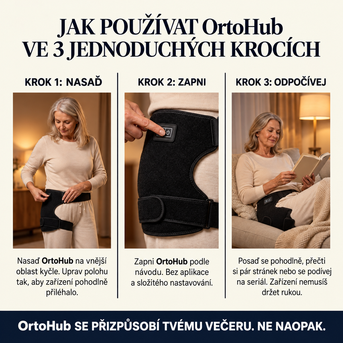 OrtoHub HipPro™ - Terapeutický masážní přístroj na kyčle 4 v 1